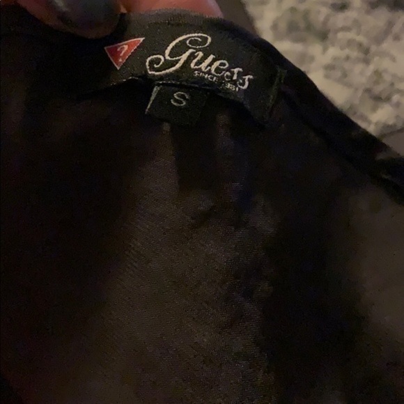 Guess Gray One Shoulder Cold Shoulder Top Small - Picture 7 of 8